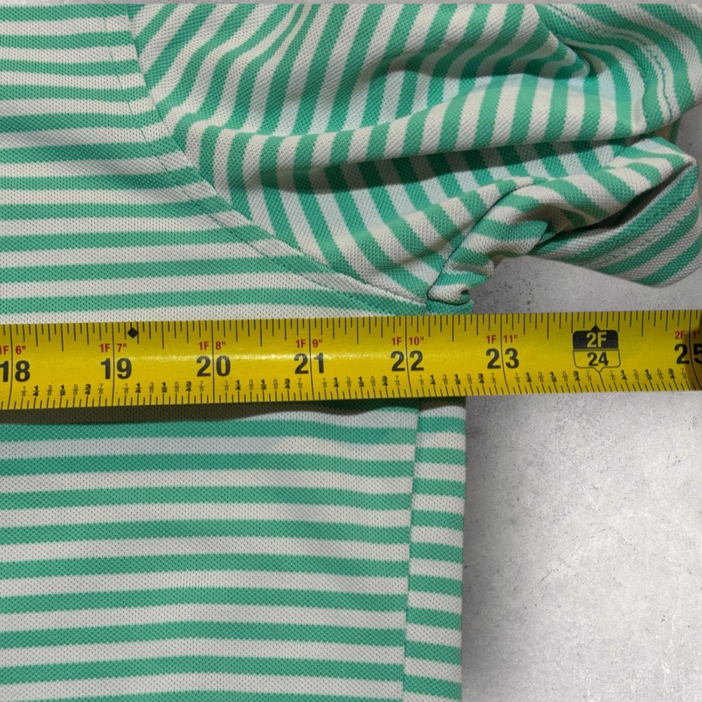 Cutter & Buck Glenlivet Scotch Polo Shirt Large Green Striped Short Sleeve Golf - Picture 6 of 11